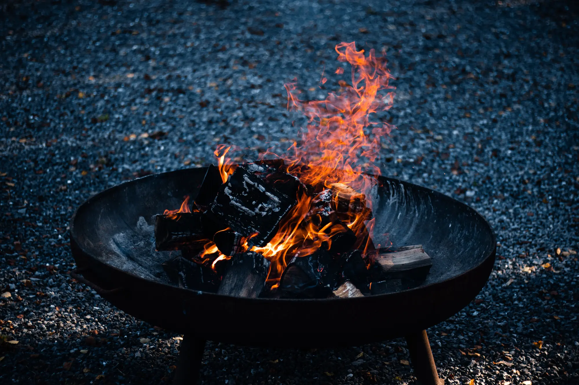 Brasero de jardin en hiver